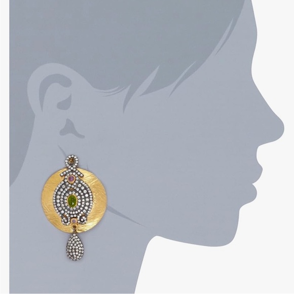 Vintage-Inspired Gold and Silver Medallion Earrings - Picture 3 of 13
